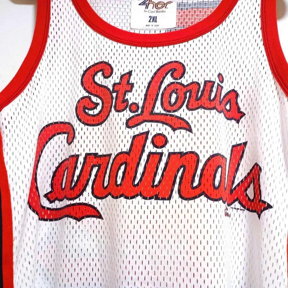 St Louis Cardinals Women's 2XL Mesh Tank Top Jersey Carl Banks G-III MLB